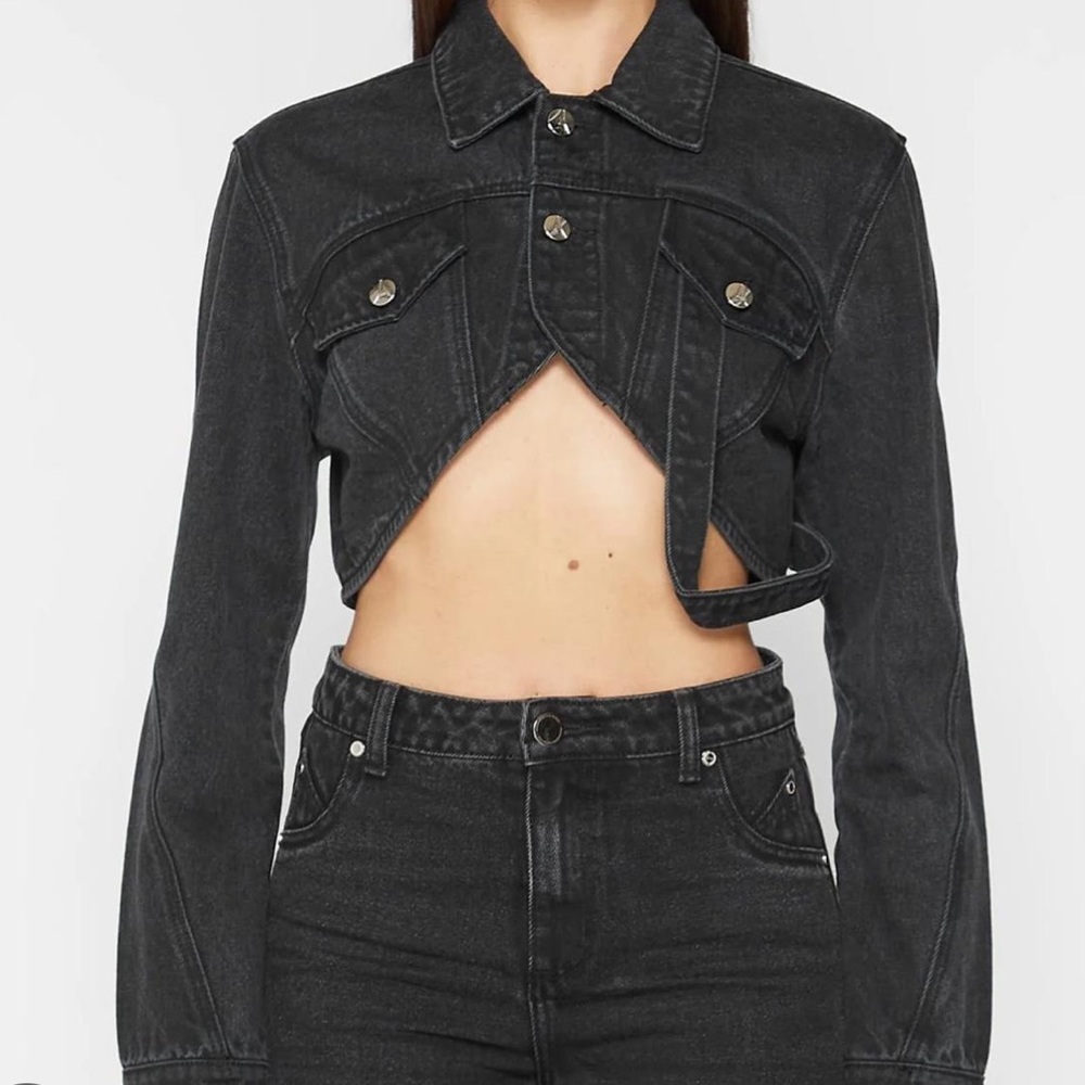 Manière de Voir Black Cropped Carpenter Jacket